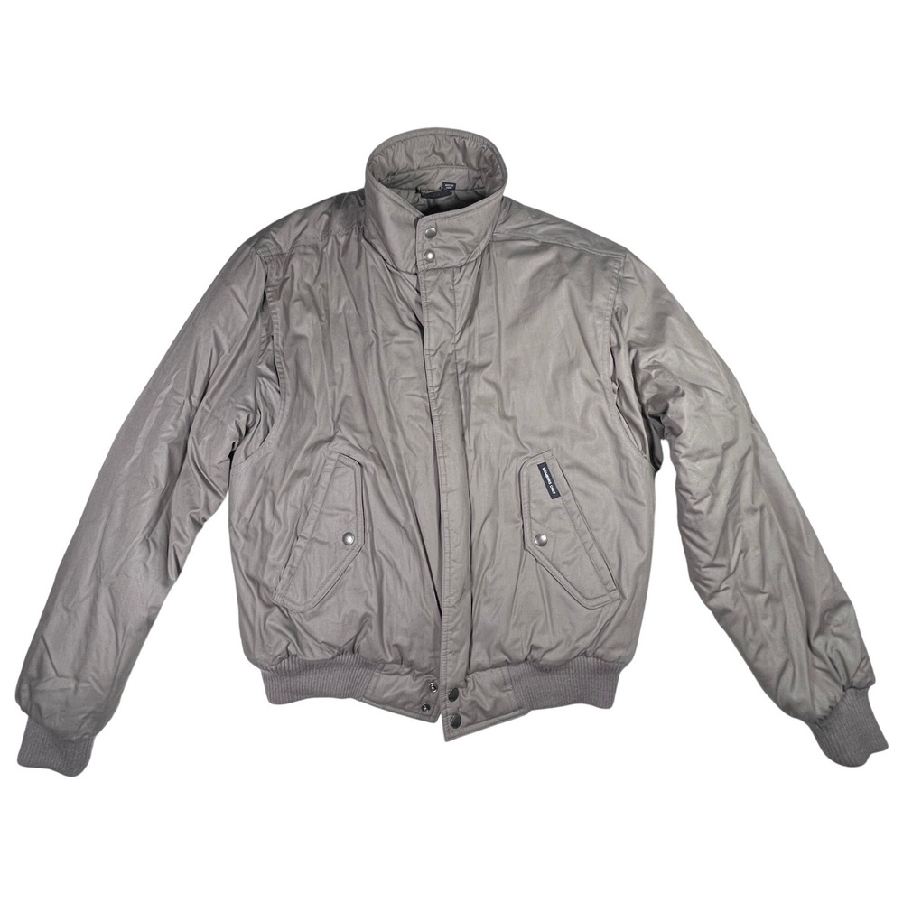 Members Only Jacket Mens 44 Gray Cafe Racer Bomber Quilted Vintage